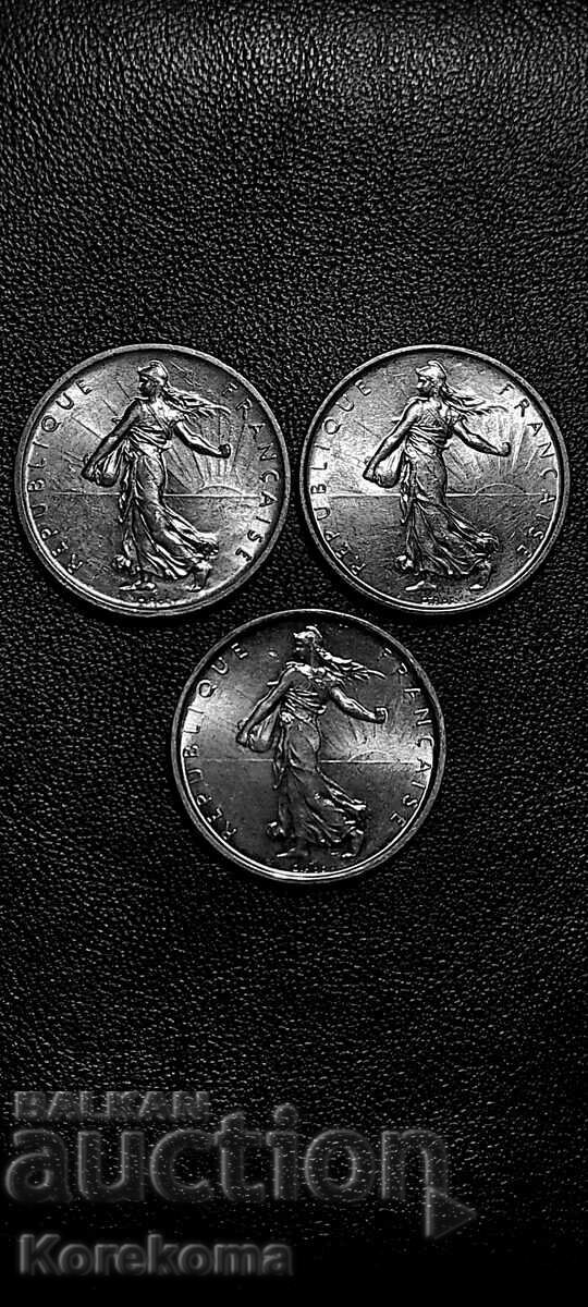 3x5 Френски Франка 1960/64 Сребро от 1ц.БЗЦ.Чети описанието! с цена € 0.01 | 0.02 лв.