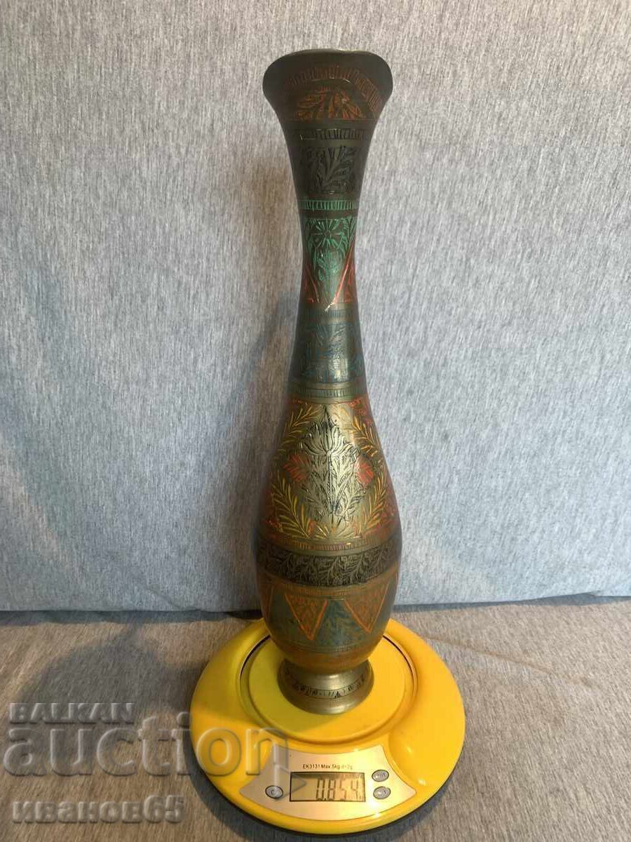 Delivery of Old engraved brass pitcher vase