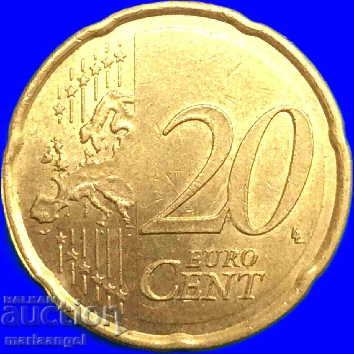 Доставка на 20 евро цента 2008 Испания месинг - рядка!