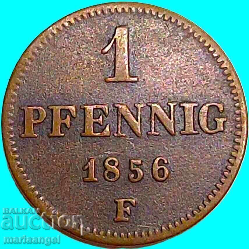 1 пфениг 1856 F Германия Саксония - 7 1 пфениг 1856 F Германия Саксония - 7