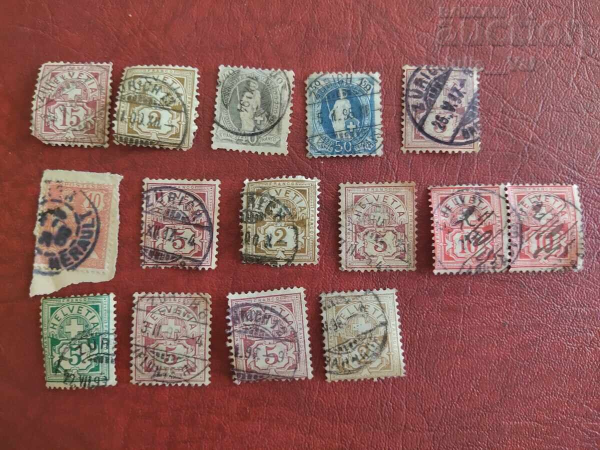 Mică colecție de primele mărci poștale elvețiene