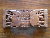 Antique carved wooden bookshelf - India