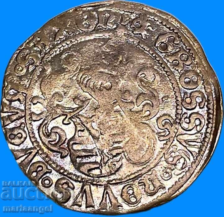 Германия 1 грош Саксония Фридрих III 26,5мм сребро - рядка - 7