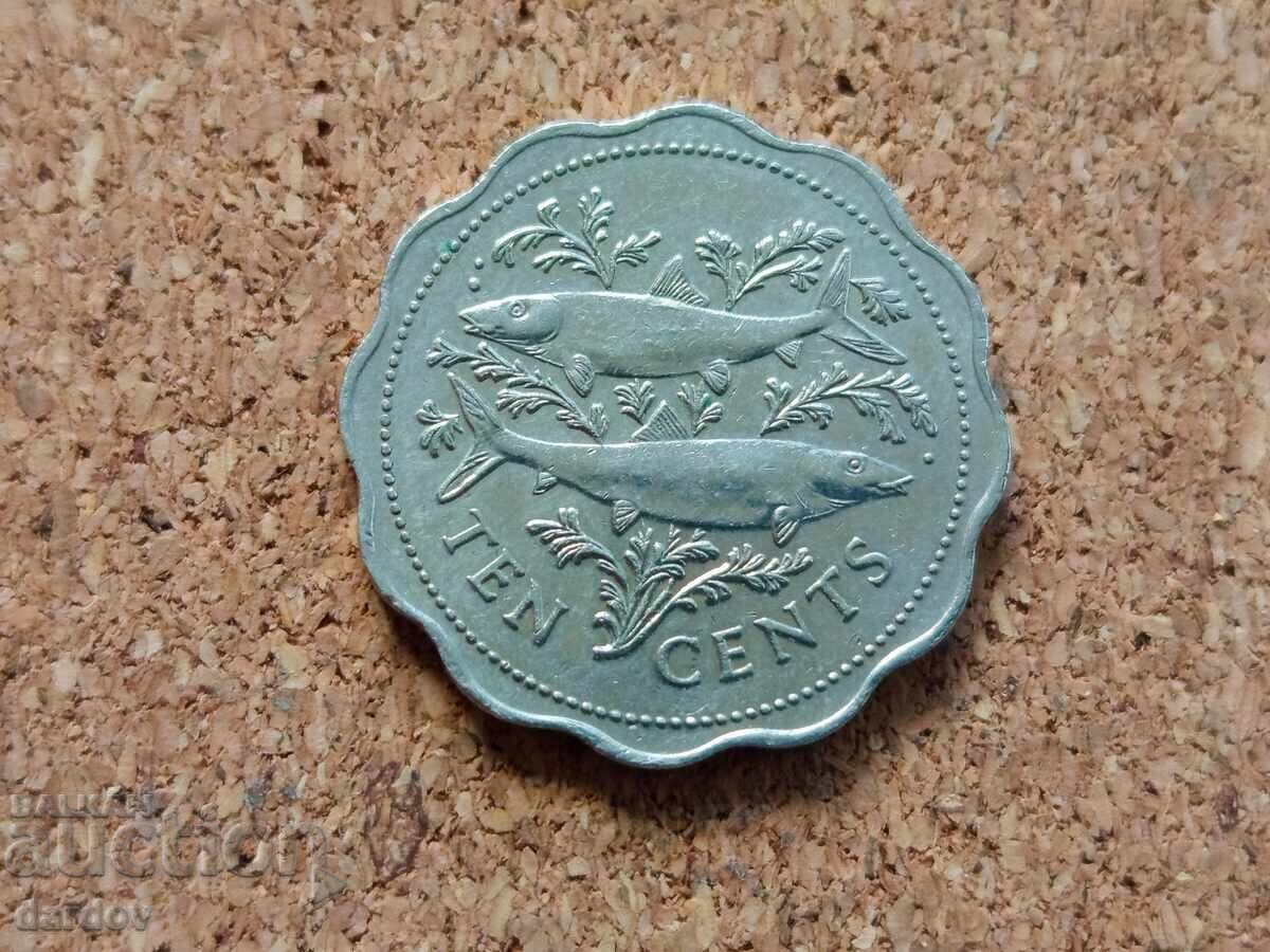 Bahamas 10 cenți, 1998