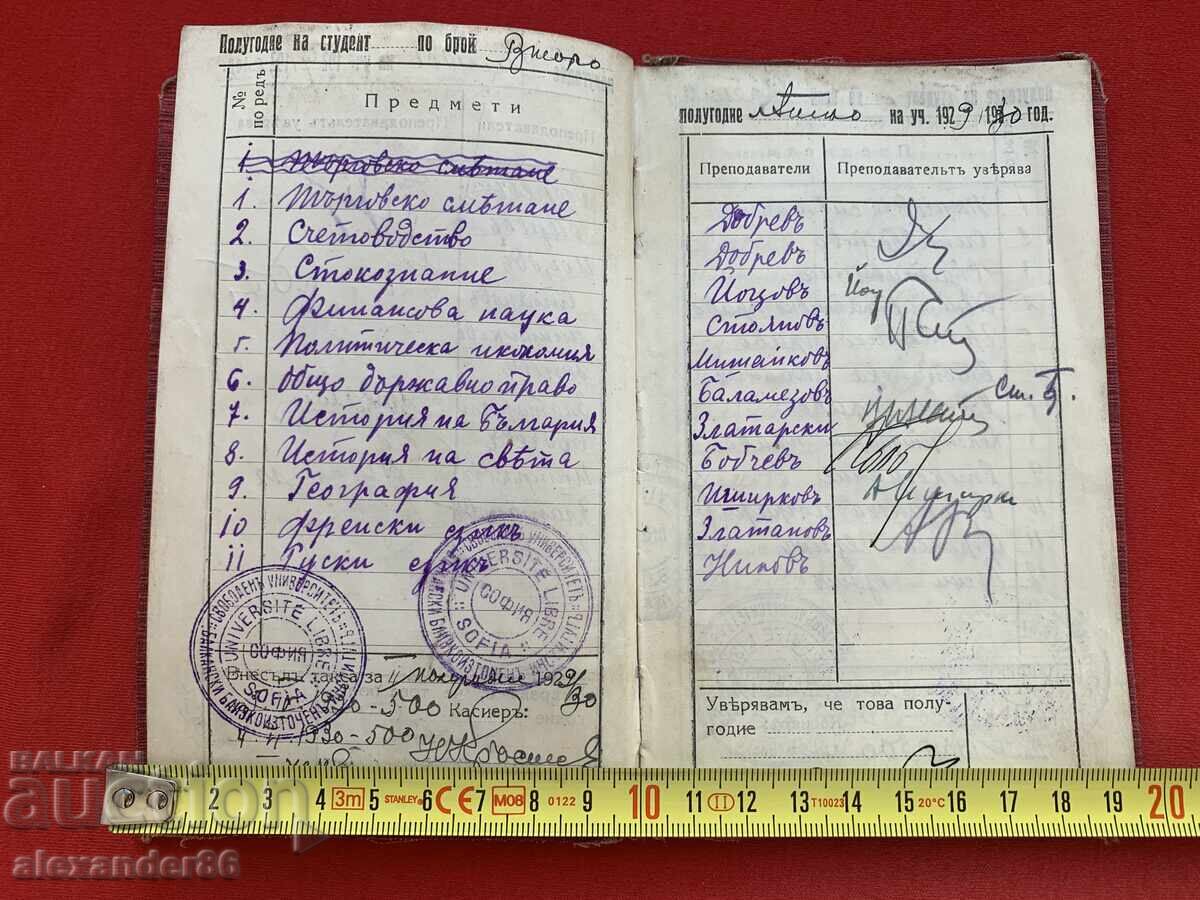Δημοπρασία Μετόντι Ντερμεντζίεφ με καταγωγή από τη Γευγελή Φοιτητικό βιβλιάριο