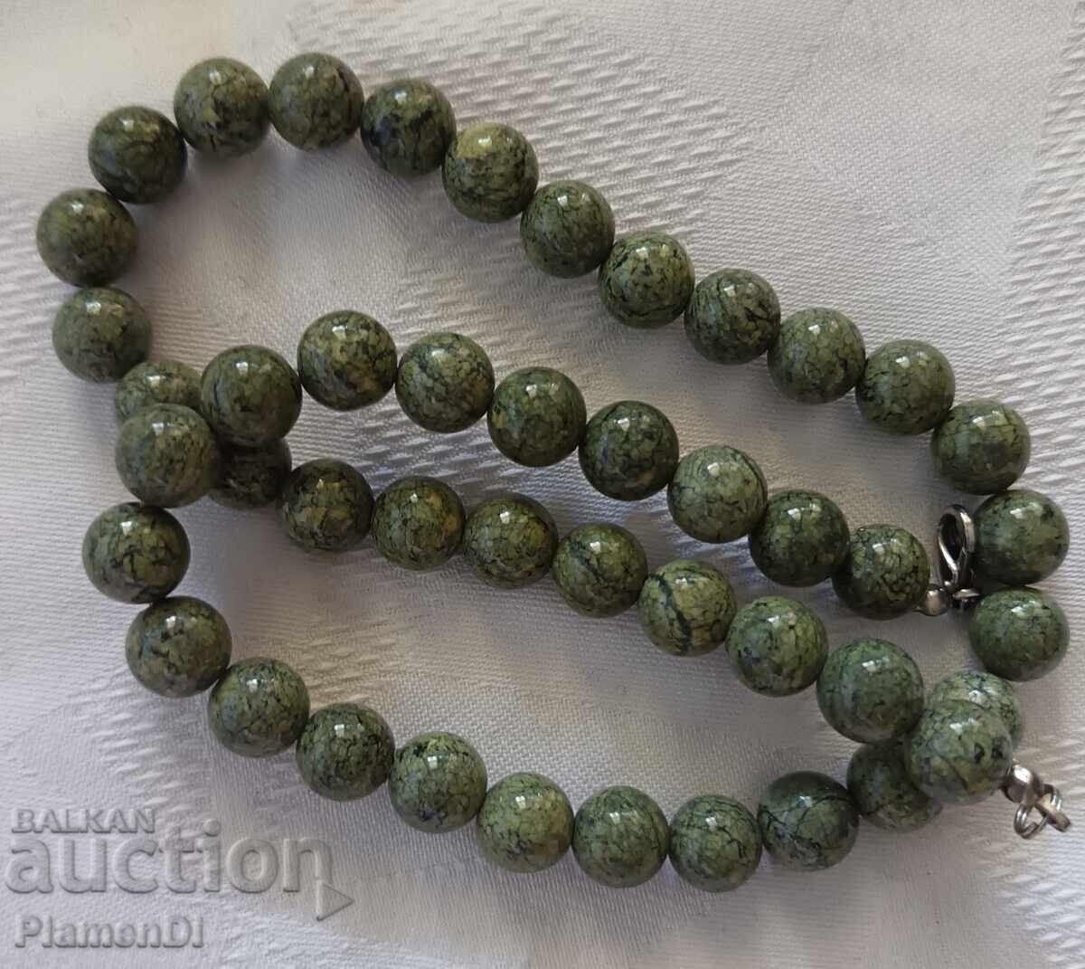 Colier/șirag din piatră semiprețioasă naturală Serpentin rusesc - 5