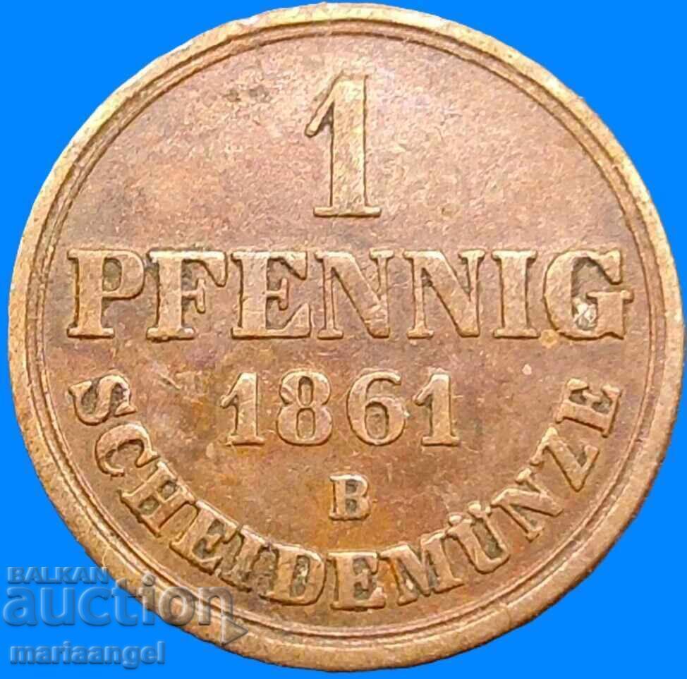 1 Pfennig 1861 Hanovra Germania