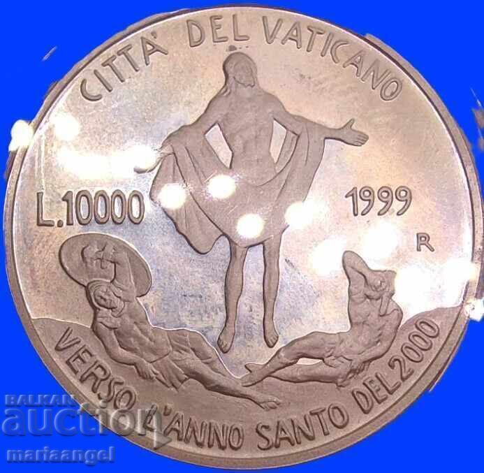 10000 Λίρες 1999 Βατικανό PROOF UNC κάψουλα ασήμι - 7