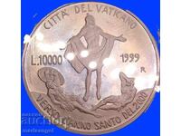 10000 Lira 1999 Vatican PROOF UNC capsule silver