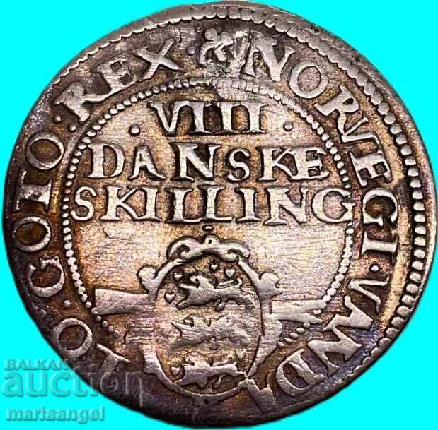 Auction  Denmark 8 Skilling 1608 Christian VIII Silver