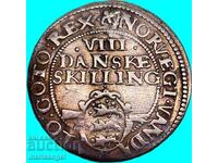 Denmark 8 Skilling 1608 Christian VIII Silver