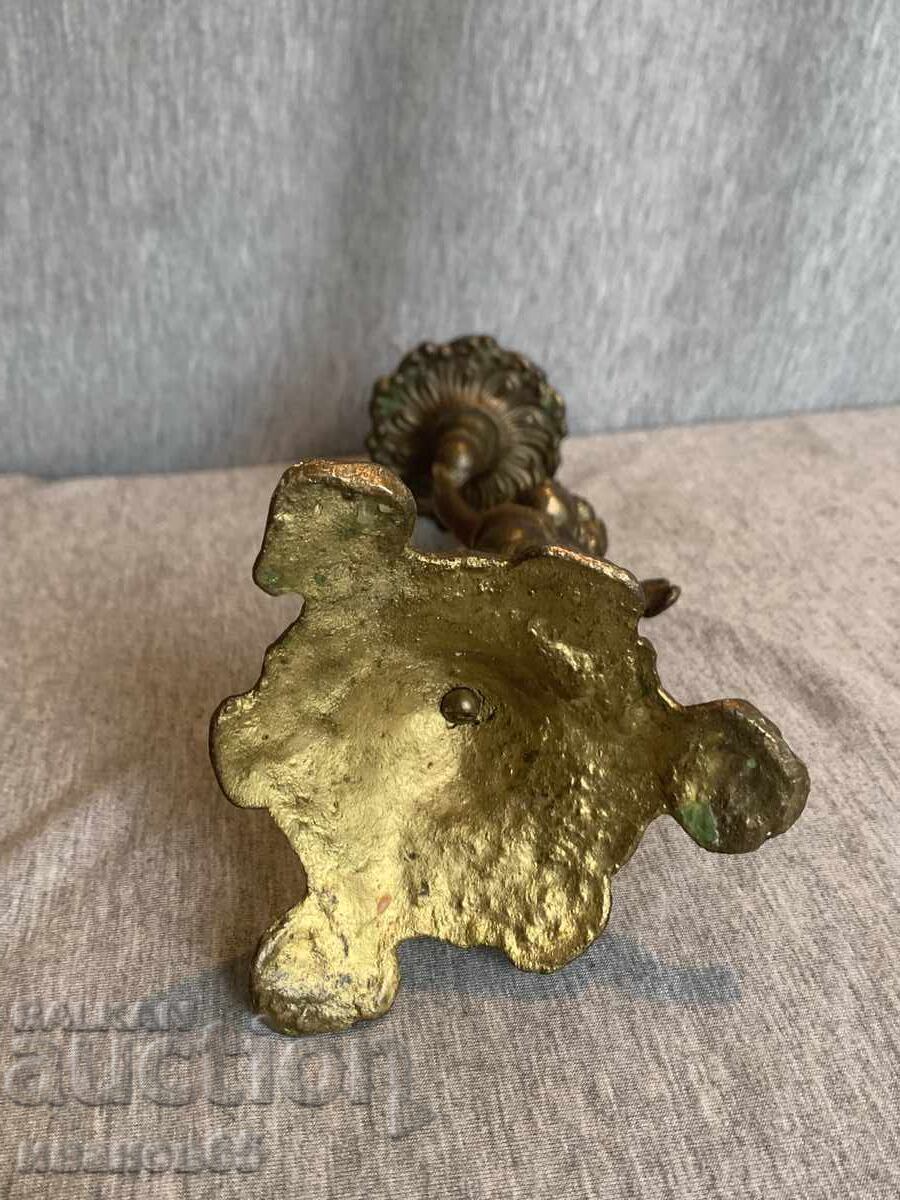 Brass candlestick holder for a candle with an angel - 5 Brass candlestick holder for a candle with an angel - 5