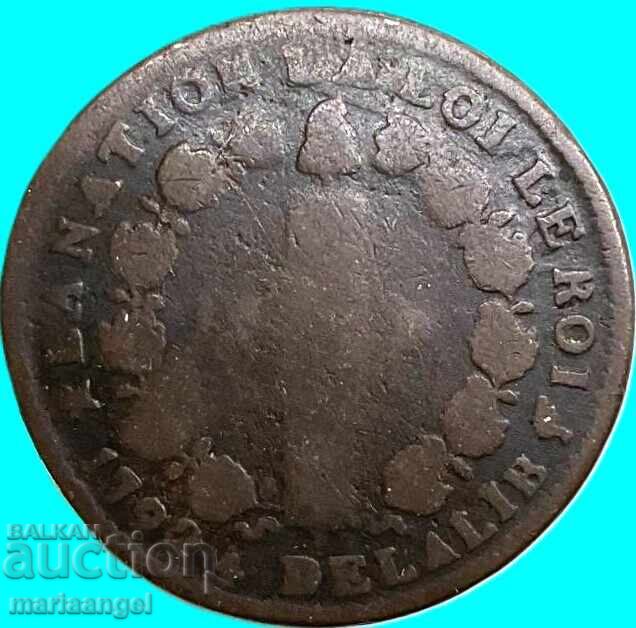 Παράδοση Γαλλία 1792 12 Δηνιέ M-Μασσαλία Λουδοβίκος XVI 30mm Χάλκινο