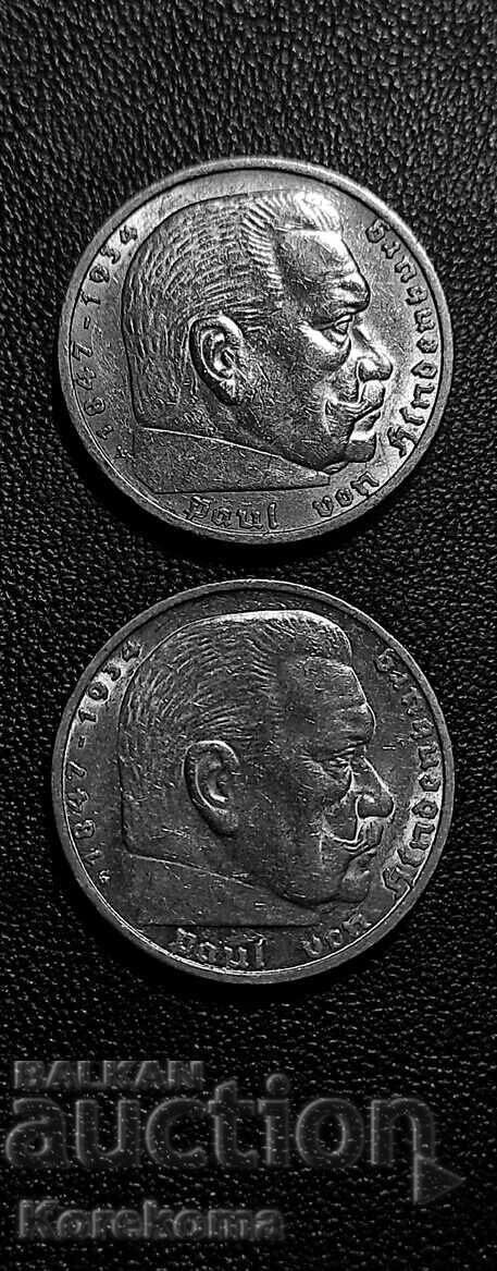 2х5 Герм. Марки 1935/36г. Сребро от 1ц.БЗЦ. Чети описанието! 2х5 Герм. Марки 1935/36г. Сребро от 1ц.БЗЦ. Чети описанието!