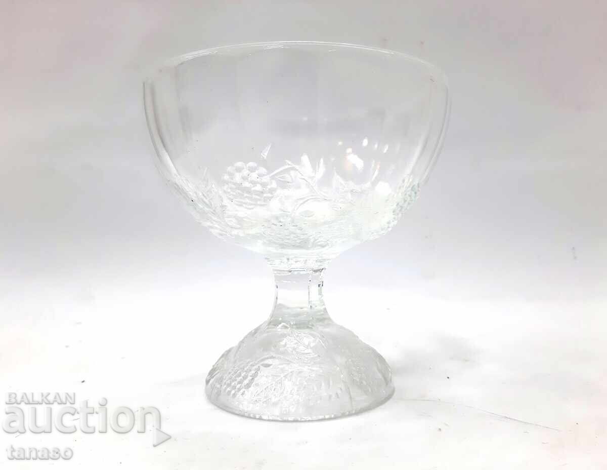 Vintage glass bowl with a pedestal for sundaes, candies, desserts with price € 10.00 | 19.56 BGN