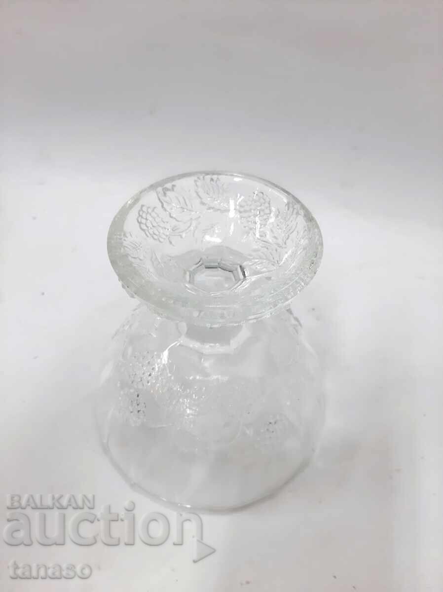 Vintage glass bowl with a pedestal for sundaes, candies, desserts - 5