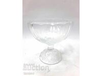 Vintage glass bowl with a pedestal for sundaes, candies, desserts