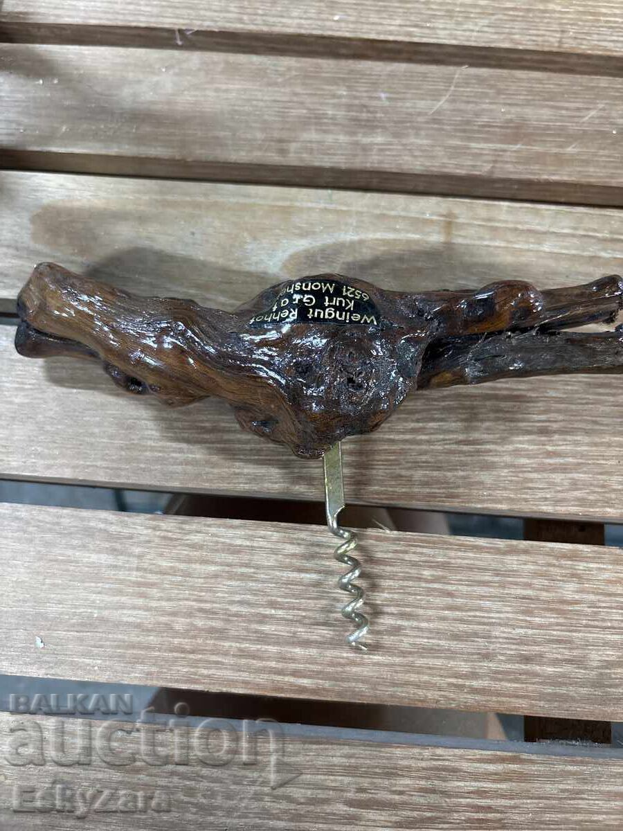 Licitație Tirbușon german vintage din lemn natural de viță de vie – Weingut
