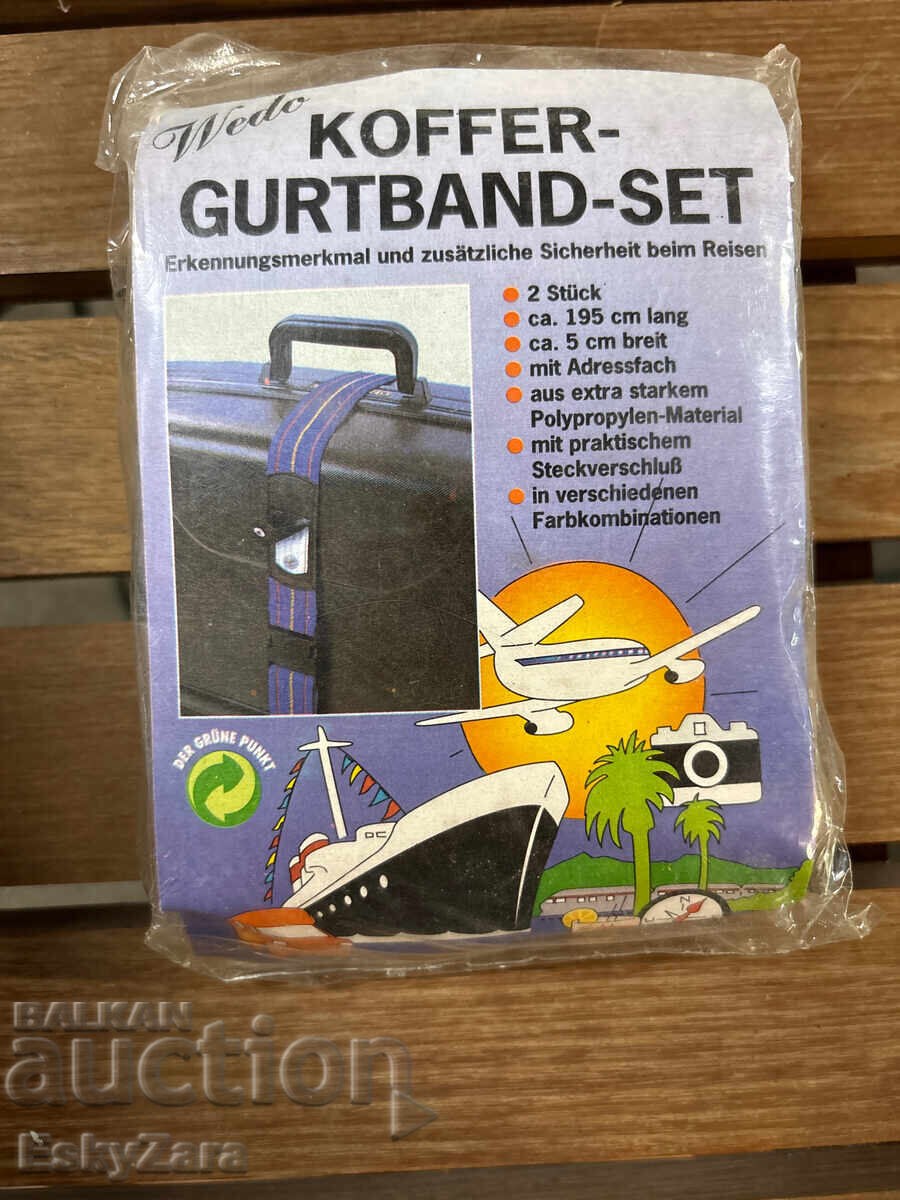Set nou de 2 curele germane pentru valiză Set nou de 2 curele germane pentru valiză