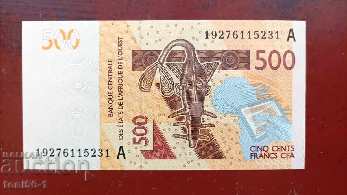 Кот д'Ивоар 500 А   франка  2019 - UNC