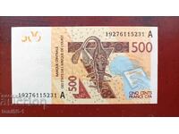 Кот д'Ивоар 500 А   франка  2019 - UNC