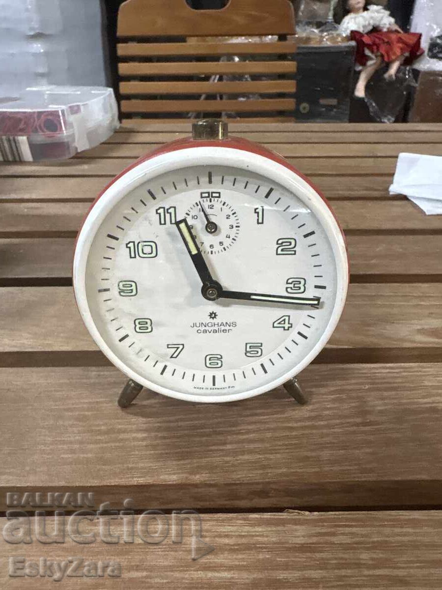 Auction German mechanical alarm clock Junghans Cavalier – vintage clock Auction German mechanical alarm clock Junghans Cavalier – vintage clock