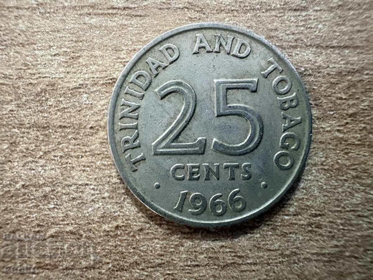 Trinidad and Tobago - 25 cents (1966)