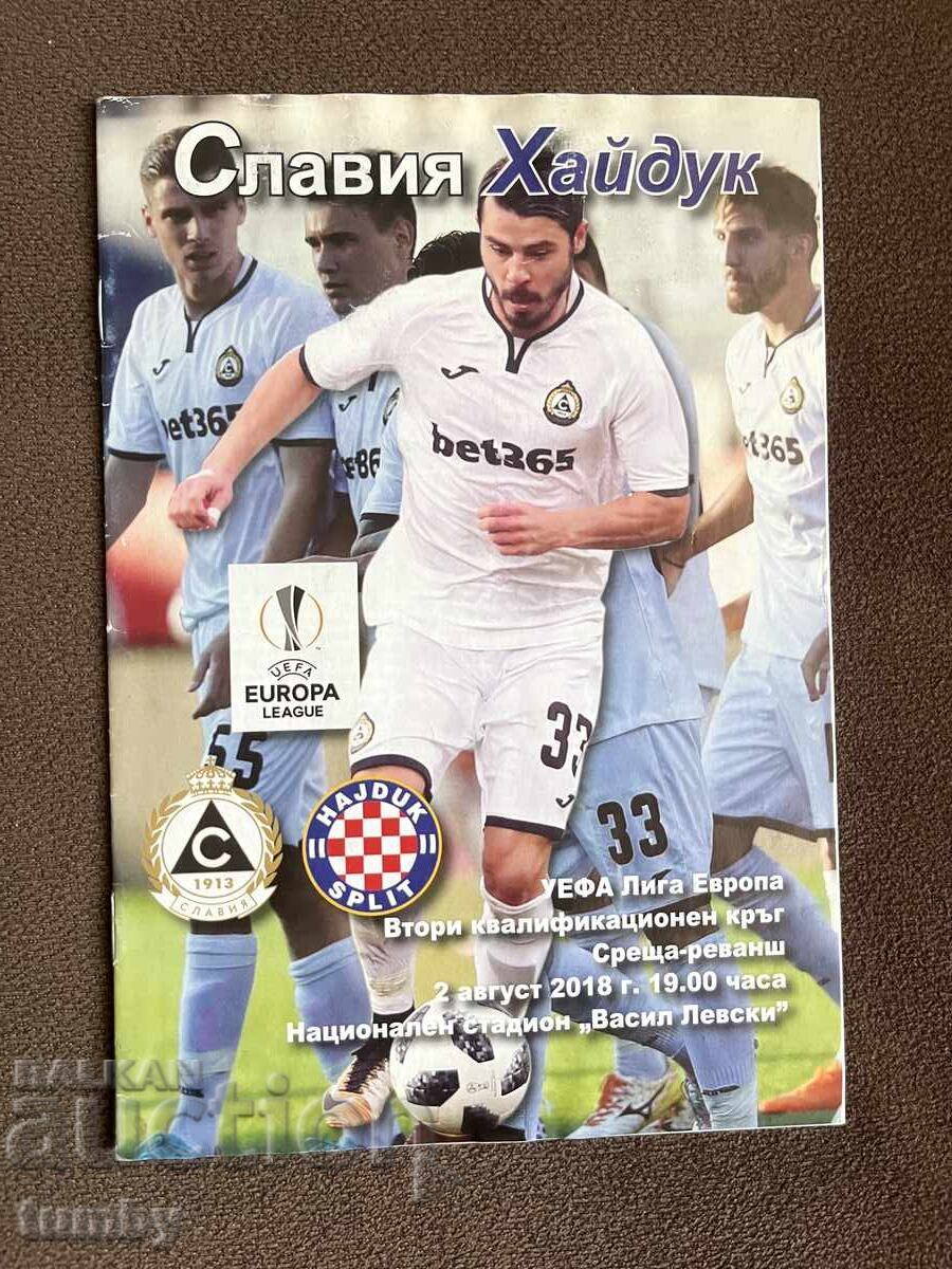 Slavia - Hajduk 2018 program