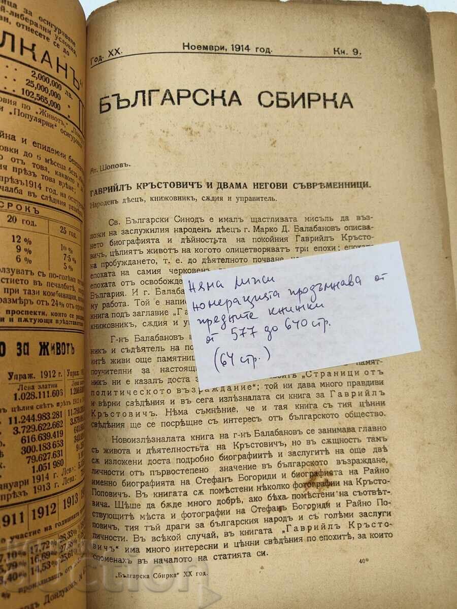 Аукцион 1914 БЪЛГАРСКА СБИРКА КНИЖКА 9