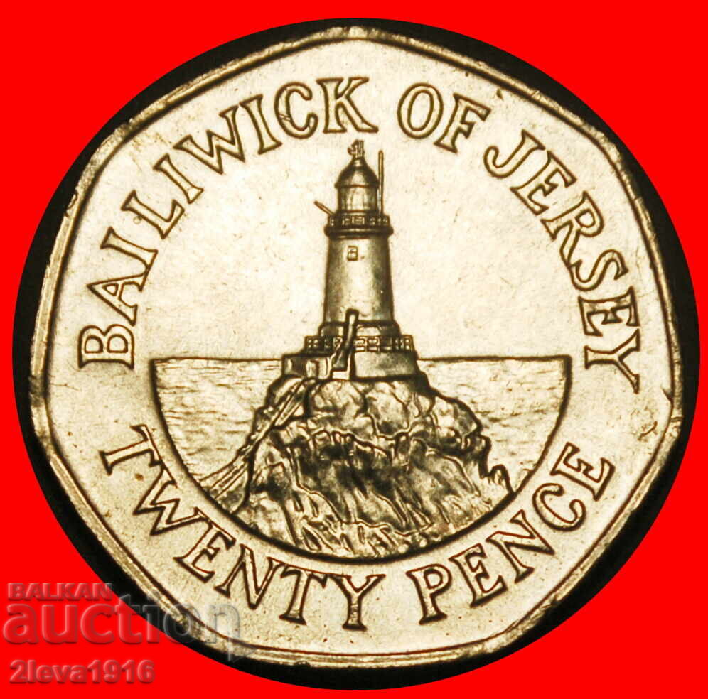 Ⰺ GREAT BRITAIN (1983-1997): JERSEY★20 PENCE 1997 LIGHTHOUSE