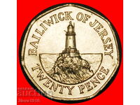 Ⰺ GREAT BRITAIN (1983-1997): JERSEY★20 PENCE 1997 LIGHTHOUSE