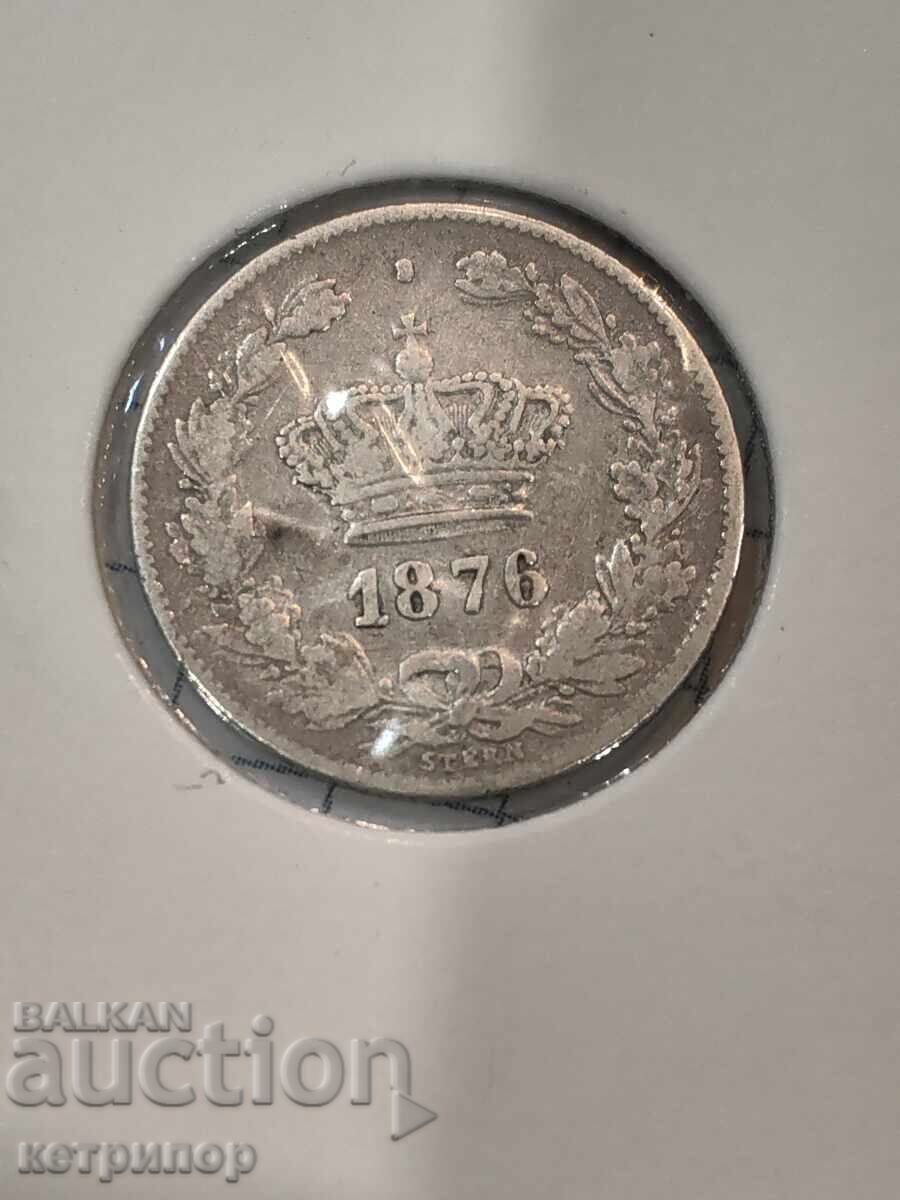 50 бани 1876 г. Румъния Сребърна с цена € 49.00 | 95.84 лв.