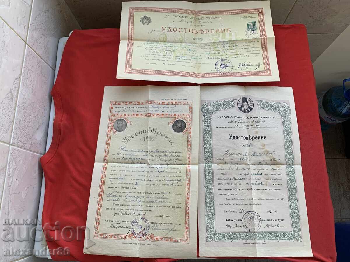 Certificate școlare vechi 3 buc Certificate școlare vechi 3 buc