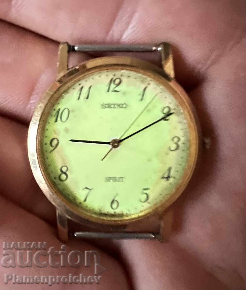 РЯДЪК ПОЗЛАТЕН ЧАСОВНИК SEIKO SPIRIT ФОСФОР КВАРЦ с цена € 0.01 | 0.02 лв.
