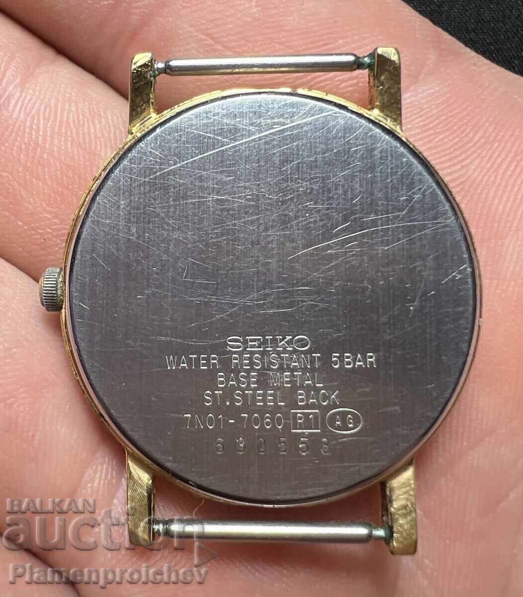 Доставка на РЯДЪК ПОЗЛАТЕН ЧАСОВНИК SEIKO SPIRIT ФОСФОР КВАРЦ