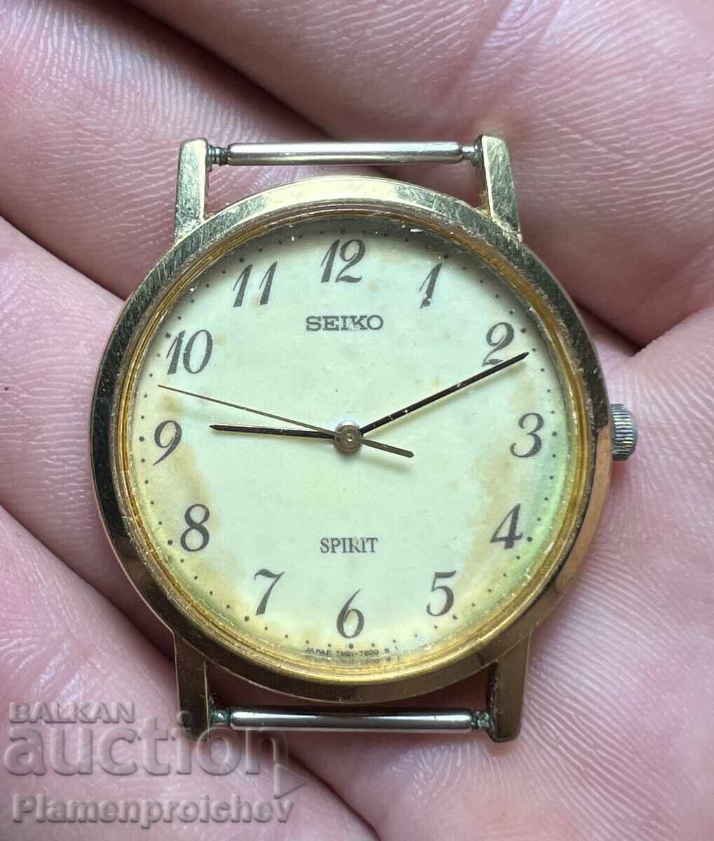РЯДЪК ПОЗЛАТЕН ЧАСОВНИК SEIKO SPIRIT ФОСФОР КВАРЦ
