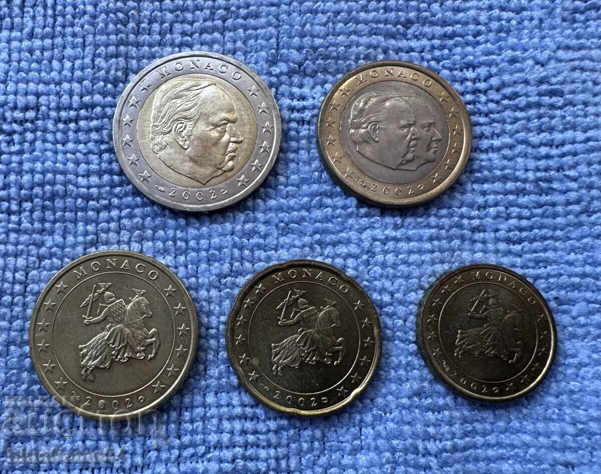 Monaco Euro coin set 2002 UNC