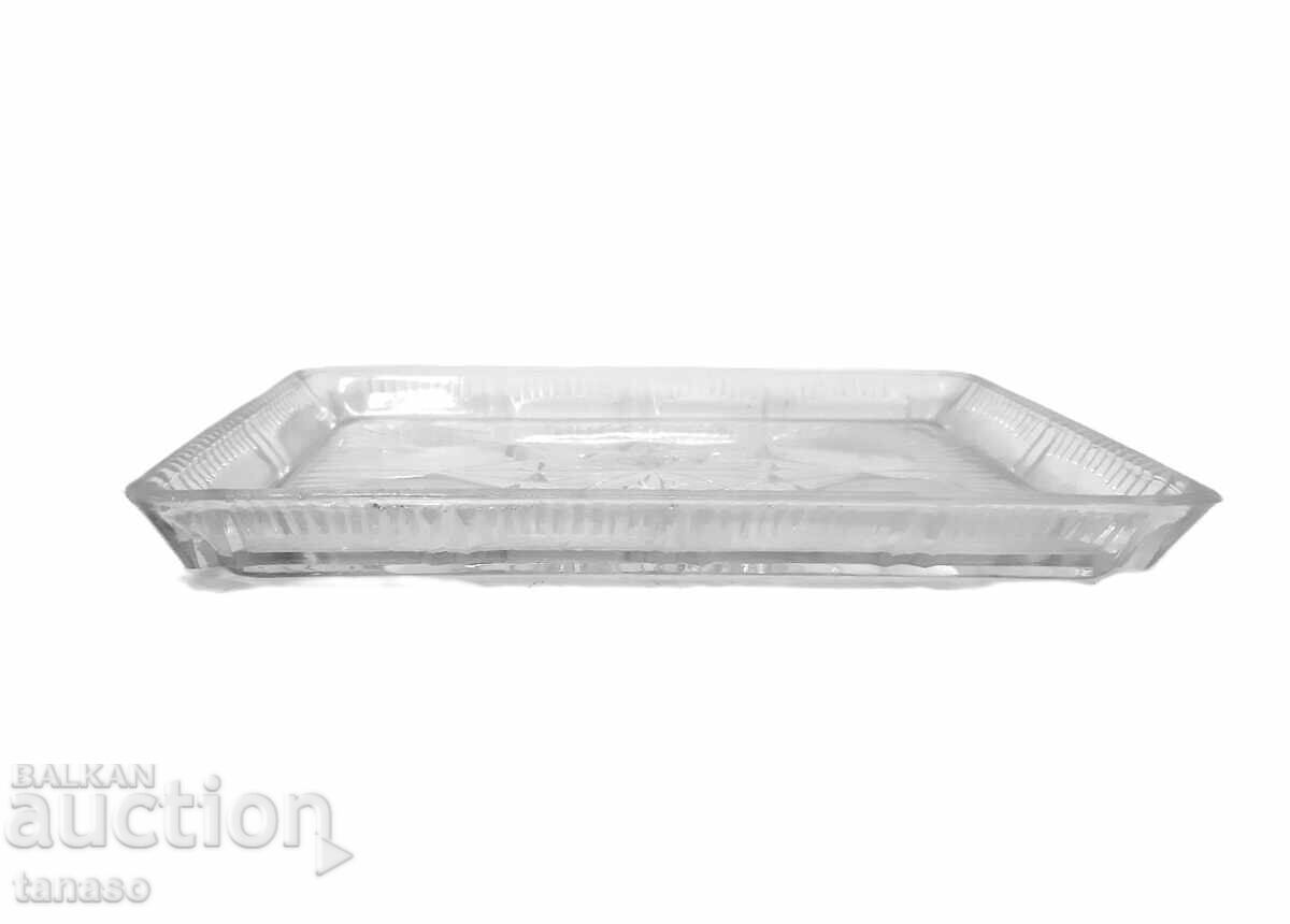 Vintage glass platter, tray, serving tray 19 × 13 cm – 420 g with price € 9.00 | 17.60 BGN