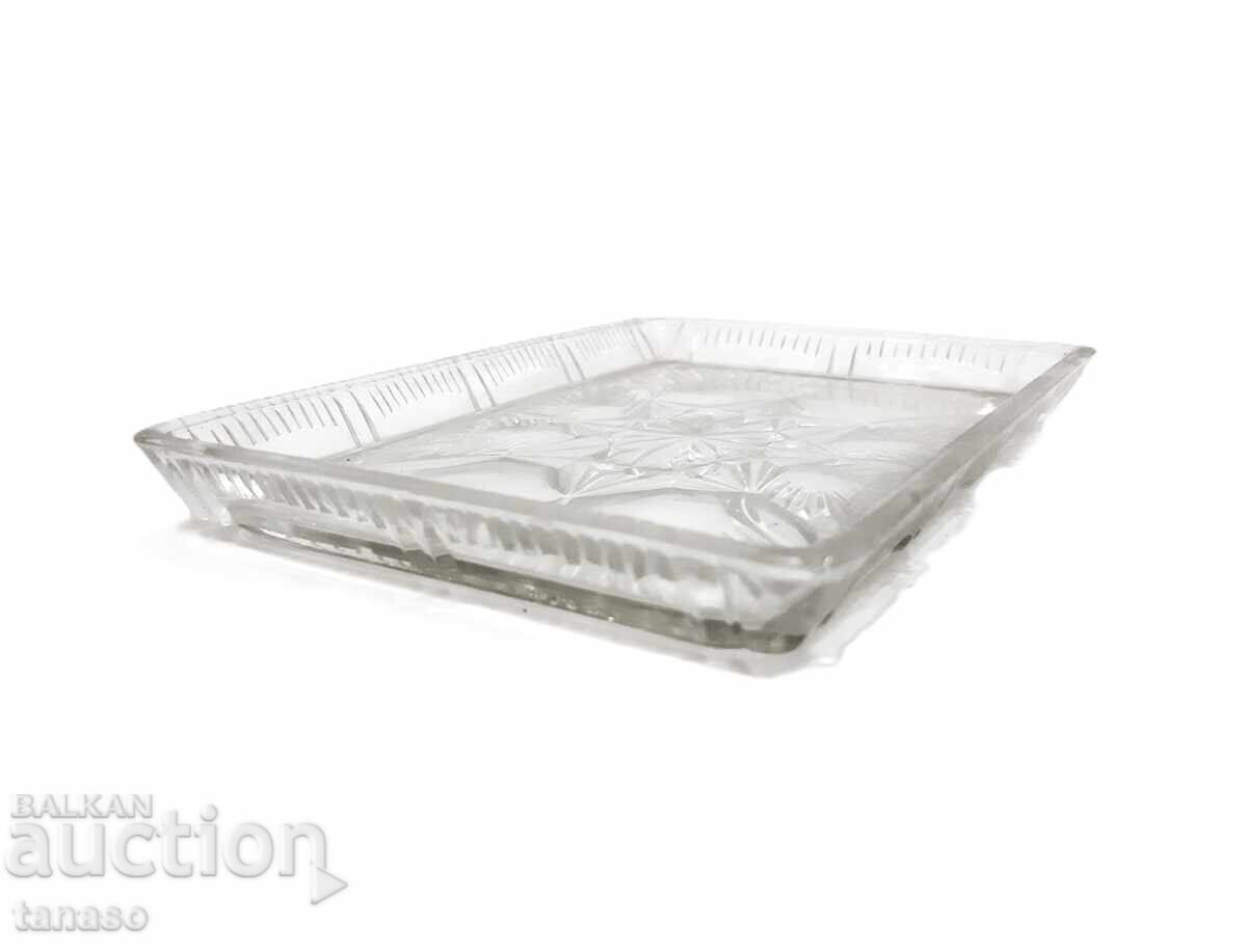 Auction  Vintage glass platter, tray, serving tray 19 × 13 cm – 420 g