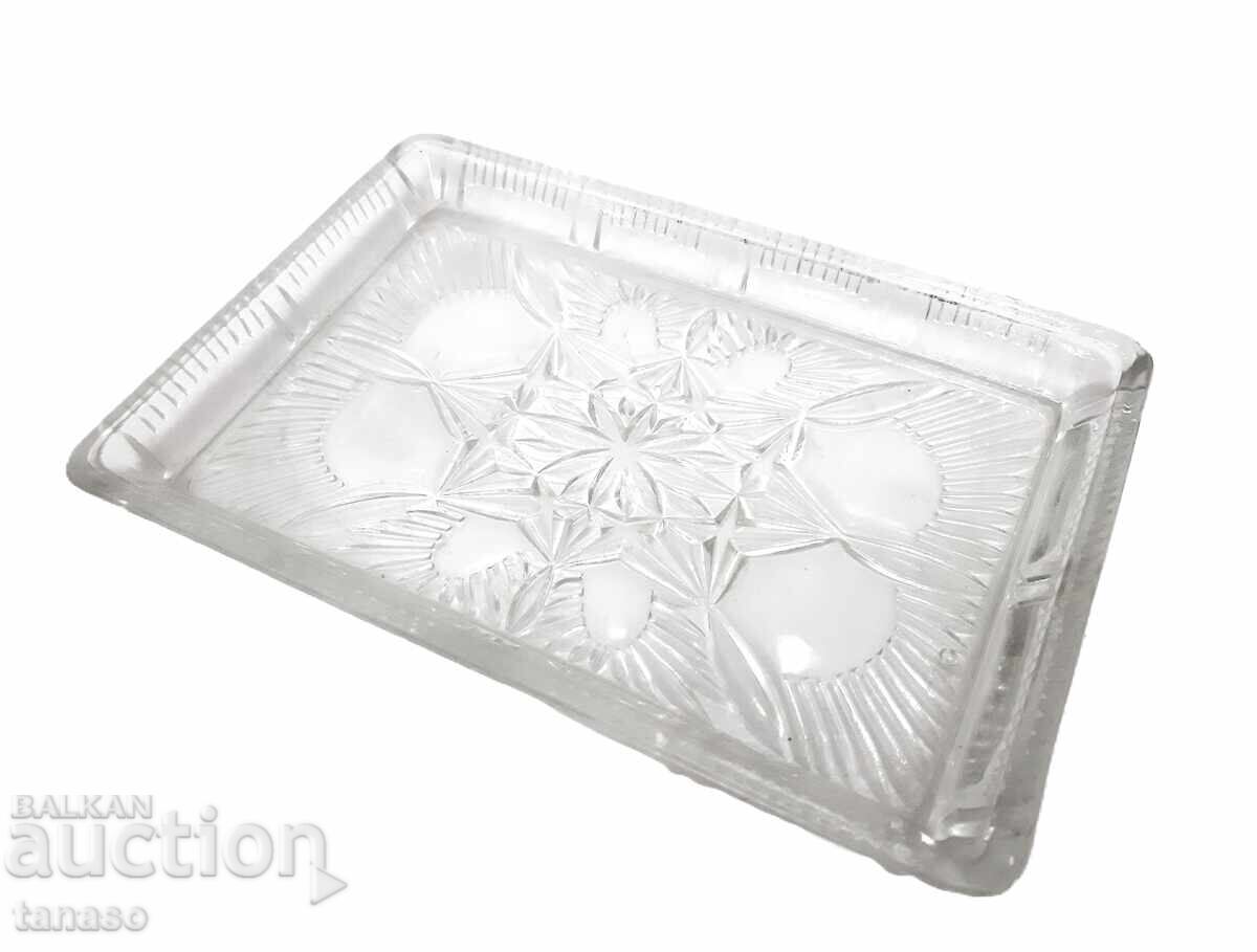 Delivery of Vintage glass platter, tray, serving tray 19 × 13 cm – 420 g