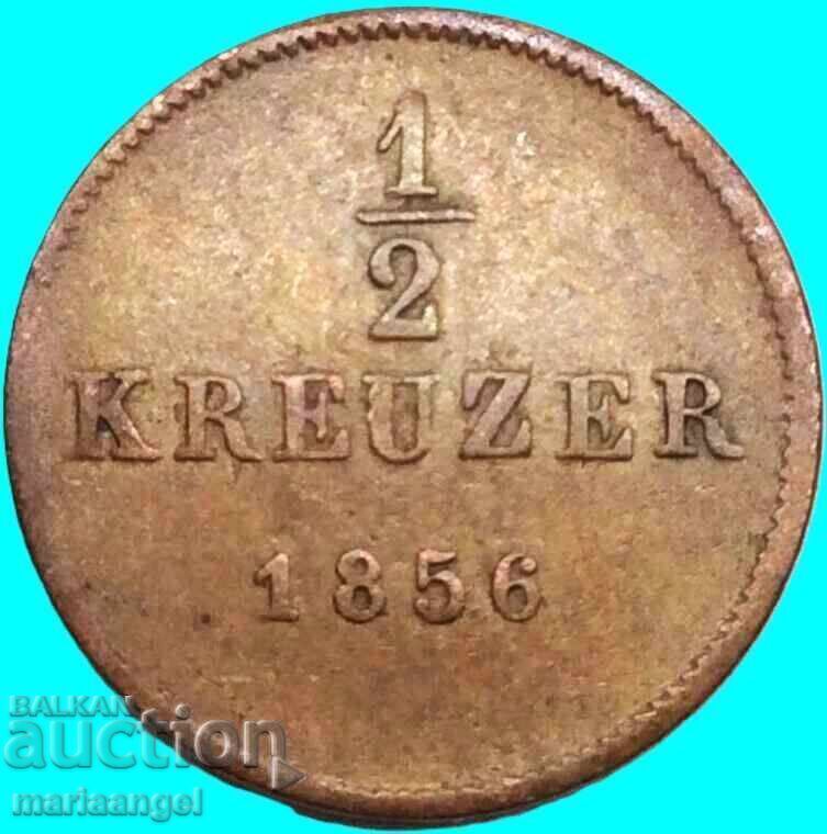 1/2 Kreuzer 1856 Γερμανία Württemberg Cu - 7