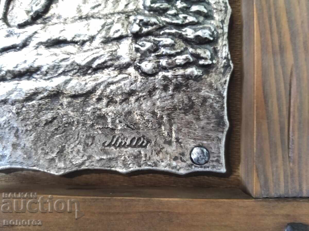 Auction  Embossed tin picture by Jacques Muller (signed)