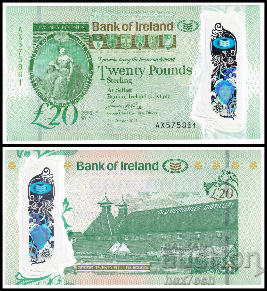 ❤️ ⭐ Irlanda de Nord 2017 20 lire ⭐ ❤️