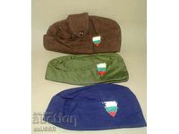 3 BNA side caps, soldier's cap - winter, summer, and Navy