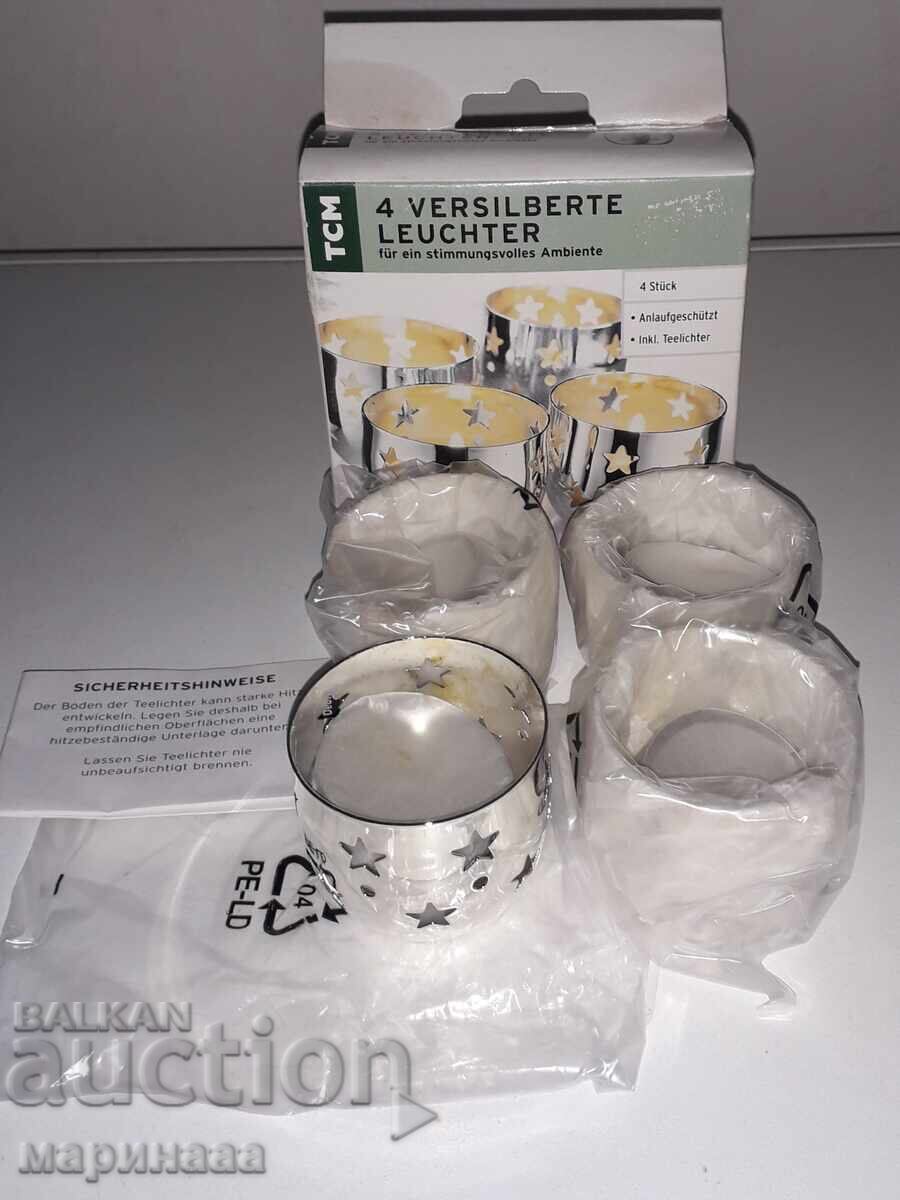 Auction  SILVER-PLATED CANDLE HOLDERS FOR TEA LIGHTS