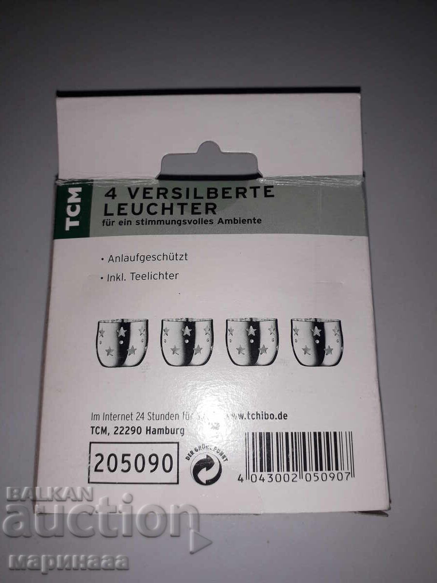 SILVER-PLATED CANDLE HOLDERS FOR TEA LIGHTS - 5