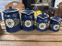 Set of 4 vintage ceramic spice jars "Marga"