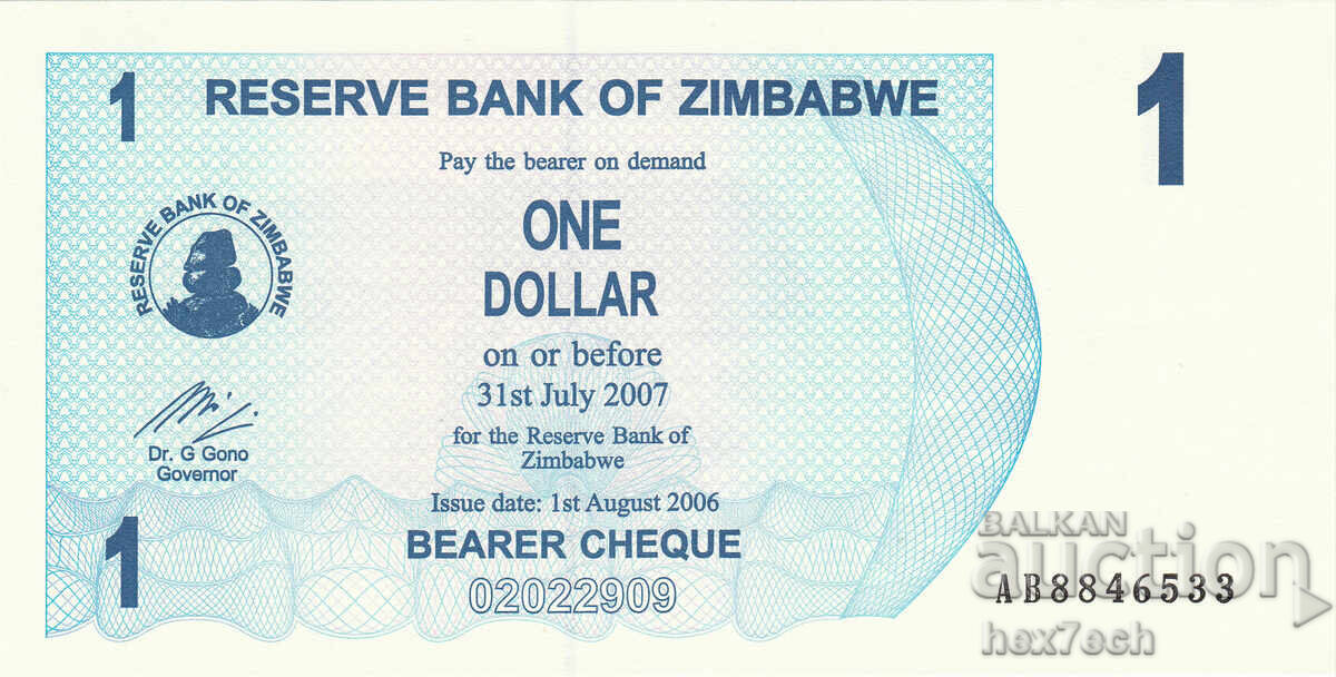 ❤️ ⭐ Zimbabwe 2006 1 Dollar UNC new ⭐ ❤️ with price € 2.99 | 5.85 BGN