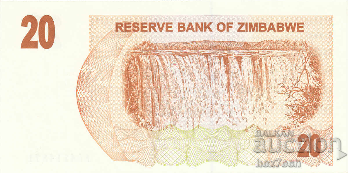 Auction  ❤️ ⭐ Zimbabwe 2006 20 dollars UNC new ⭐ ❤️