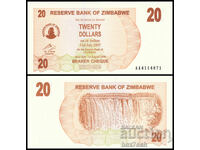 ❤️ ⭐ Zimbabwe 2006 20 dolari UNC nouă ⭐ ❤️